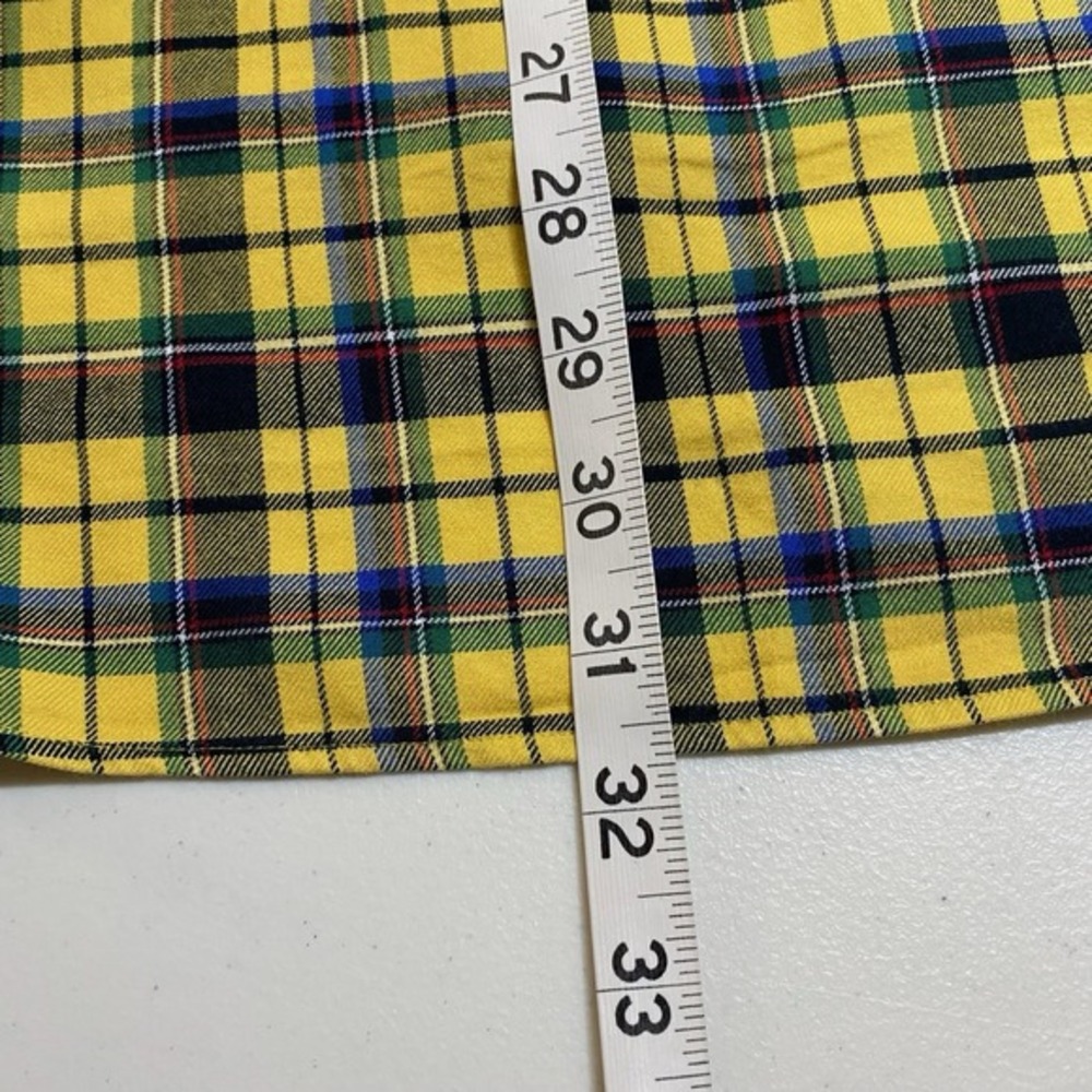 Vtg 90s Ralph Lauren Button Down Mens XXL Yellow Plaid Custom Fit Preppy Cabin‎ - Picture 8 of 9